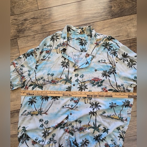 Batck Bay Tropical Palm Tree Button-Up Mens  Xxl Short Sleeve Shirt - Picture 8 of 9